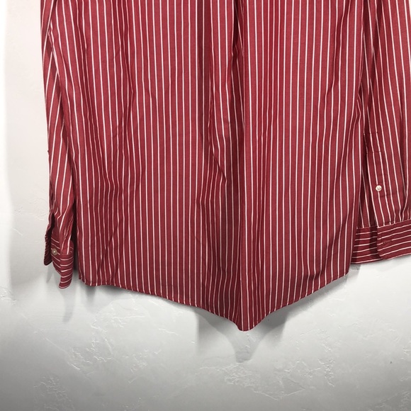 Chaps red stripe button down shirt size small - Picture 8 of 10